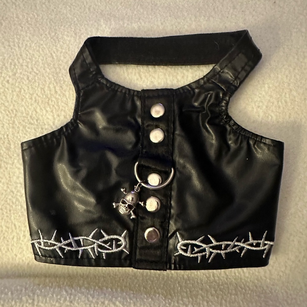 Black Pleather Dog Harness or Vest